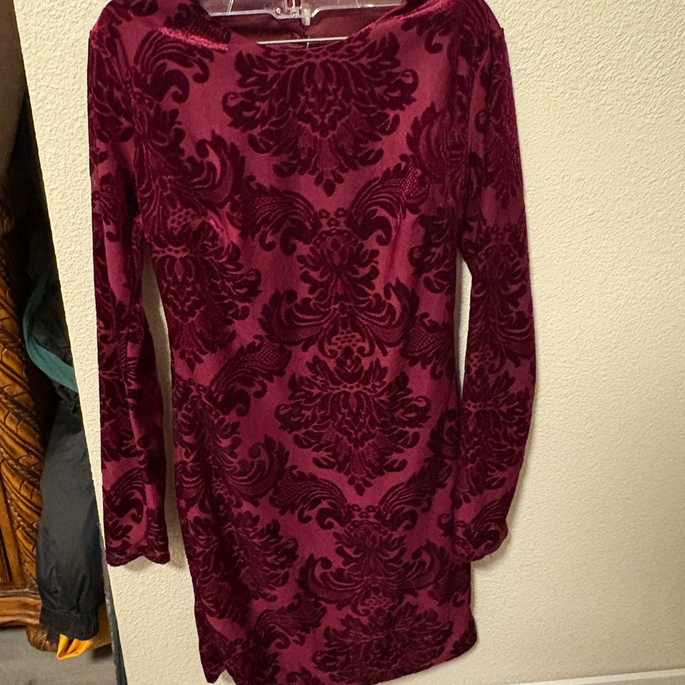 Burgundy Velvet Dress